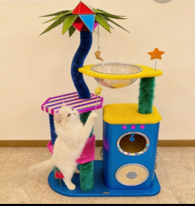 Meiowix® Whimsical Circus Cat Tree Tower – Multi-Level Interactive Scratching & Lounge Station for Indoor Cats