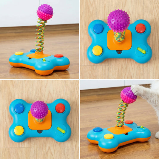 Meiowix® Interactive Spring Cat Toy with Textured Ball & Stable Base – Durable Indoor Exercise Toy for Curious Cats