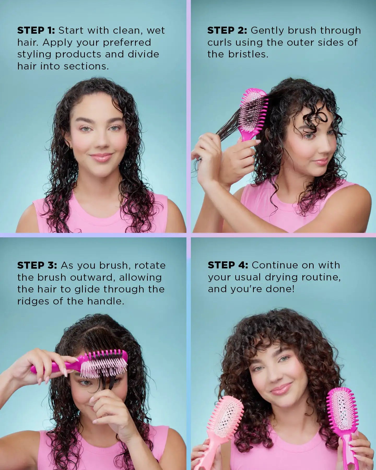 MIOWIX® Curl Defining Detangle Brush | Glides Through Curls Without The Pull | 50% OFF Today