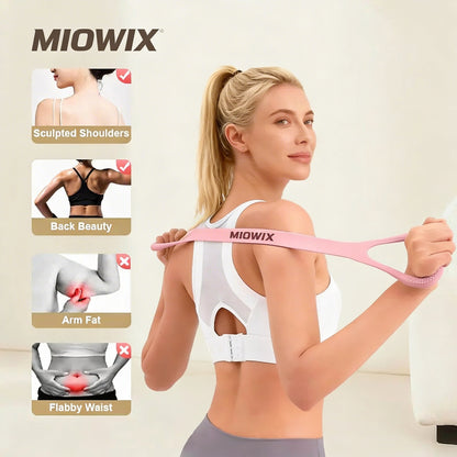 MIOWIX® Resistance Bands Figure 8 Exercise Bands for Women Silicone Material Expander Band for Arms Chest Home Gym Yoga Equipment Quick Workout for Muscle Toning Physical Therapy Stretching Gear - Fitness Accessories