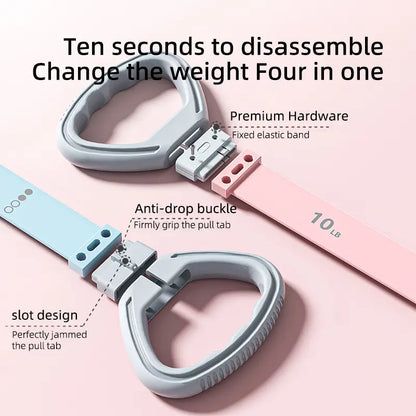 MIOWIX® Resistance Bands Figure 8 Exercise Bands for Women Silicone Material Expander Band for Arms Chest Home Gym Yoga Equipment Quick Workout for Muscle Toning Physical Therapy Stretching Gear - Fitness Accessories