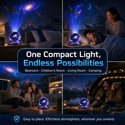 Topacme®🦕 Galaxy Night Light Projector – 360° Starry Sky & Ocean Wave Ambient Light