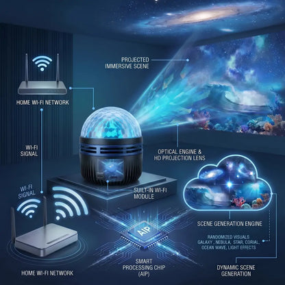 Official U.K. Store | Topacme® 360° Night Light Projector - Smart Holographic Star Projector