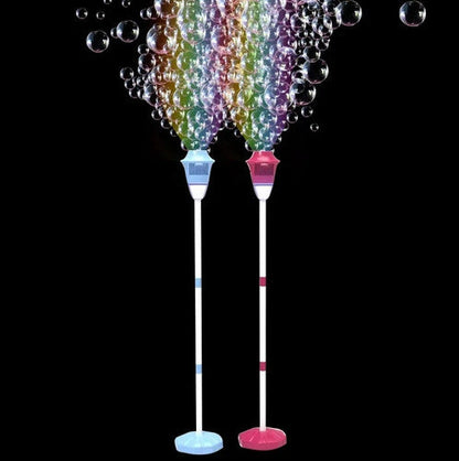 2026 Rechargeable Bubble Machine for Kids – 47" Automatic Bubble Maker with Music & Lights, 3 Adjustable Heights, Detachable Wand for Outdoor Parties & Weddings, Includes Bubble Solution
