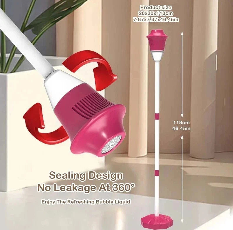 2026 Rechargeable Bubble Machine for Kids – 47" Automatic Bubble Maker with Music & Lights, 3 Adjustable Heights, Detachable Wand for Outdoor Parties & Weddings, Includes Bubble Solution
